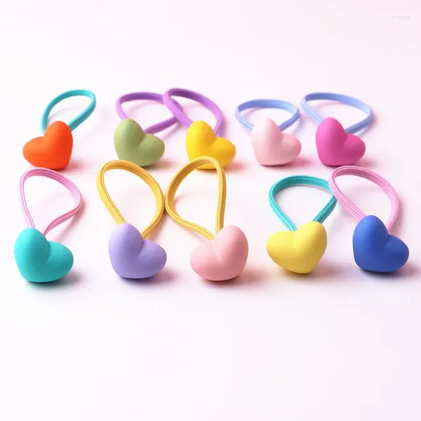 Accessoires pour cheveux, 10 pièces, couleur arc-en-ciel mignonne, couvre-chef de princesse assorti, bandes élastiques pour enfants, cordes pour filles, coiffure pour bébé