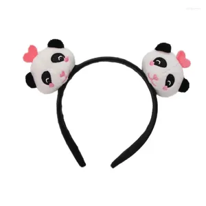 Accesorios para el cabello, 10 Uds., diademas de Panda de peluche con corazón bonito, diademas duras con cabeza de Animal sólida, tocados de princesa Boutique