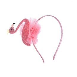 Accessoires de cheveux 10 pièces flamant rose scintillant avec bandeaux Tutu dessin animé oiseau dur bandeaux princesse chapeaux Boutique pour les filles