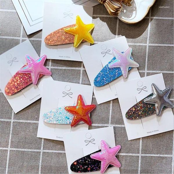 Accessoires pour cheveux, 10 pièces/lot, pinces à paillettes pour enfants, couleur bonbon, épingles à cheveux étoile de mer, Barrettes scintillantes pour enfants, couvre-chef