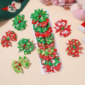 Accessoires pour cheveux, 10 pièces/lot, pinces à nœuds de noël pour bébé fille, épingle à cheveux, ruban, fournitures de décoration