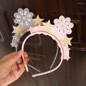 Accessoires pour cheveux 10pcs / lot Bonne Qualité Rose Clair Doux Feutre Paillettes Bande Enfants Solide Couronne Vente Enfant Bandeau Cristal Belle Bandeaux