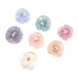 Accessoires pour cheveux, 10 pièces/lot, pinces à fleurs en fil de neige douce pour filles, épingles à cheveux de sécurité, Barrettes, couvre-chef, corde pour enfants