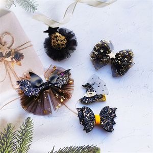 Haaraccessoires 10 stks/Lot Party Props Funny Kids Witch Hat Lace Bowknot Girls Hair Clip Halloween Haarspeld Barrette Haaraccessoires 230816