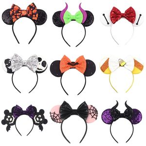 10 stks/partij Groothandel Halloween Muis Oren Hoofdband Kids Festival Party Cosplay Pompoen Duivel Boog Vrouwen Meisjes DIY Haaraccessoires 231127