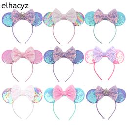 Accessoires de cheveux 10 pièces/lot vente en gros oreilles de souris bandeau pour filles 5 "arcs de cheveux gros rabat paillettes oreilles bricolage enfants accessoires de cheveux bandeau Boutique 230830