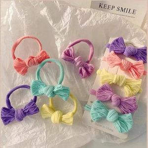 Accessoires pour cheveux, 10 pièces/lot, bandeaux à nœud papillon colorés pour femmes et filles, chouchous à haute élasticité, support queue de cheval