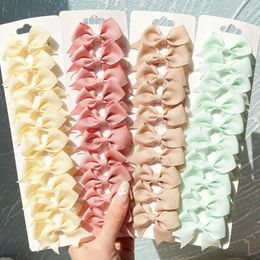 Accessoires pour cheveux 10 pièces/ensemble 2.4 '', pince à nœud papillon en ruban coloré pour bébés filles, Mini Boutique, épingles à cheveux, Barrettes, couvre-chef pour enfants