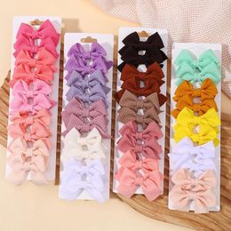 Accessoires pour cheveux 10 pièces/ensemble, pinces à nœud papillon en ruban mignon pour enfants, nœuds en Nylon faits à la main, épingle à cheveux, Barrettes, couvre-chef pour bébés filles