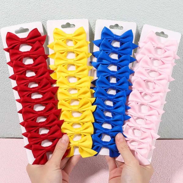 Accesorios para el cabello 10 piezas/set niñas clips de cabello sólido para el cabello para bebés cabañas de cinta de cabello hechas de cabello para niños accesorios para el cabello al por mayor y240529