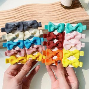 Accessoires pour cheveux, 10 pièces/ensemble, Mini pinces à nœud papillon colorées pour filles mignonnes, épingles à cheveux faites à la main, Barrettes, couvre-chef, cadeau pour bébé