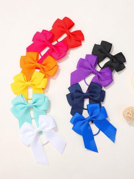 Accesorios para el cabello 10 unids/set bandas elásticas sólidas para niños corbata para niñas bebé precioso soporte de cola de caballo de goma