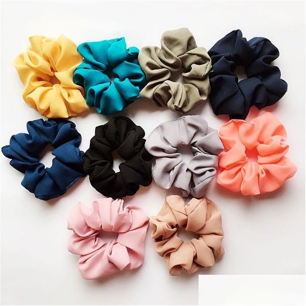 Accesorios para el cabello 117 estilos Lady Girl Hair Scrunchy Ring Bandas elásticas Color puro Leopardo Plaid Intestino grueso Deportes Danza Scrunchie DH8RN