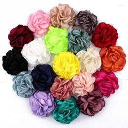 Accessoires pour cheveux, 120 pièces/lot, 8CM, 20 couleurs, fleurs en tissu artificiel doux, Vintage, pour bandeaux chics pour enfants