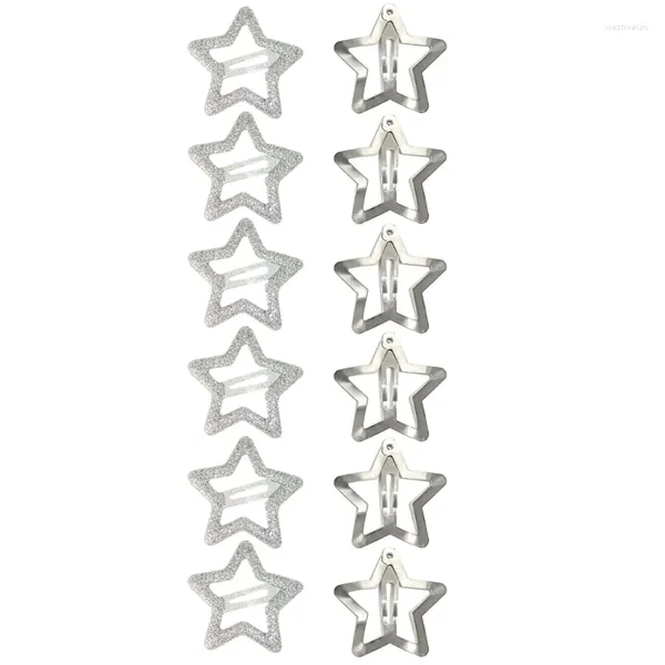 Accesorios para el cabello 12 Uds Clip de aleación forma de estrella broche para cola de caballo flequillo horquillas adolescentes niños regalos de Navidad