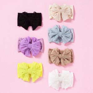 Accessoires pour cheveux 14 pièces/lot nœud en désordre, bandeaux en Nylon large Turban pour bébés filles