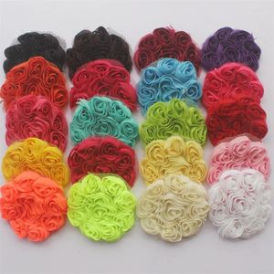 Accessoires pour cheveux, 14 pièces/lot, 8cm, grande Rosette en mousseline de soie, fleur pour bébés nés, bandeaux Rose pour filles, épingles à cheveux