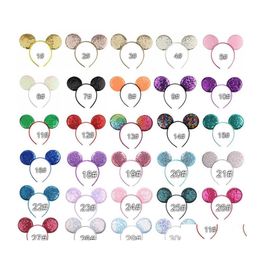 Accessoires de cheveux 14pcs lots Sequins de mode oreilles de souris Bande de bandes Pincite de bricolage Filles pour femmes Partyband de cheveux Accesorios Mujer Drop Deli Dhoe3