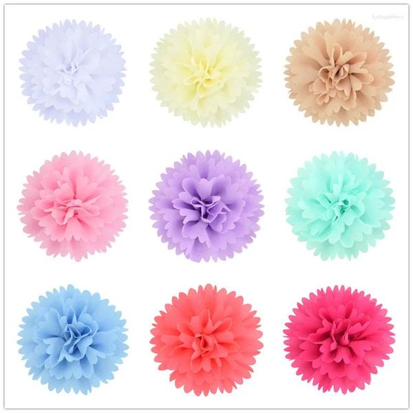 Accesorios para el cabello 150 unids/lote 10cm flor de peonía de gasa para niños tela bonita DIY decoraciones para fiesta de invitación de boda