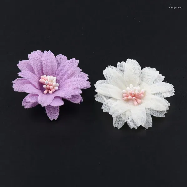 Accesorios para el cabello 150 unids/lote 5 cm hermosa flor de encaje para invitación de boda decoración de fiesta flores artificiales mujeres niñas sombreros