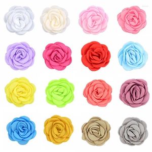 Accessoires pour cheveux, 150 pièces/lot, 6cm, bords brûlés, fleur de camélia en Satin pour bricolage, bandeaux artisanaux, sac de chaussures, épingle à cheveux, poignée