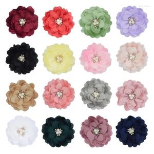 Accessoires pour cheveux, jolie fleur en Satin de 8cm, 150 pièces/lot, pour bricolage, bandeau, sac de chaussures, fête d'invitation de mariage, décorations de maison