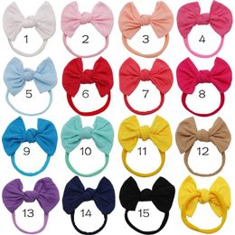 Haaraccessoires 15pc / partij 3inch boog hoofdbanden baby hoofdband voor meisje nylon tulband geboren kinderen peuter