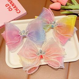 Accessoires pour cheveux, diadèmes à paillettes dégradés, épingles à cheveux avec nœud Tutu, couronne en strass, couleur arc-en-ciel, Barrettes à nœud papillon, Boutique, 15 pièces