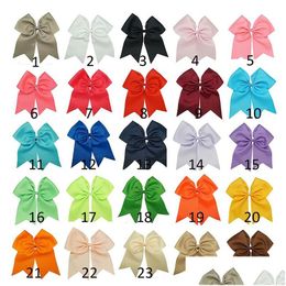 Haaraccessoires 15 stks/partij 8 Grote Effen Lint Cheer Bow Met Alligator Clips Cheerleading Dans Haarelastiekjes Voor Meisjes Barrette Accesso Dhfr8