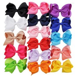 Accessoires pour cheveux 16 Pcs/Lot 4.7 "grands Clips Boutique épingles à cheveux pour enfants chapeaux avec nœuds en ruban pour les jeunes filles Barrettes