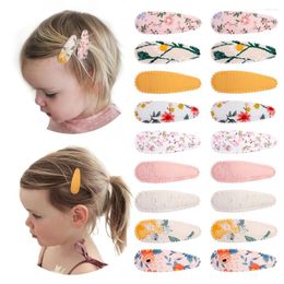Accessoires de cheveux 18 pièces Clips fille Clips imprimés floraux enfant en bas âge antidérapant enveloppé épingles à cheveux pour enfants Barrettes