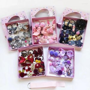 Accessoires pour cheveux 18 pièces/ensemble Barrettes pour enfants, pinces à cheveux, ensemble cadeau, nœud en ruban, épingles à cheveux faites à la main pour filles