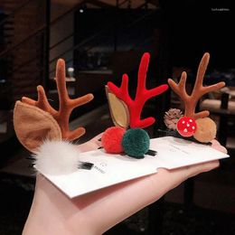 Accesorios para el cabello 1 par de regalos de Navidad para niñas y niños, horquilla con astas, adornos divertidos para niñas, tocado con orejas de ciervo, sombreros para niños
