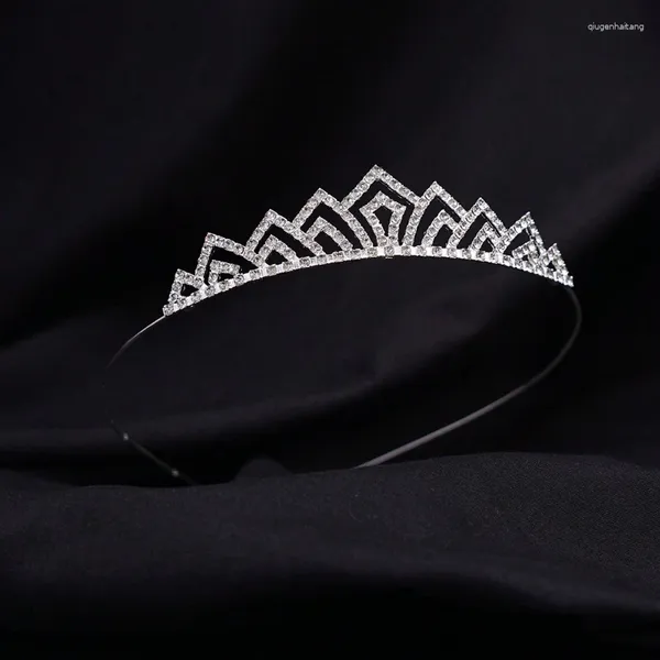 Accessoires de cheveux 1pc alliage argent couleur de montagne de montagne en forme de ramine de détail bande couronne pour les filles mariage d'anniversaire à la main