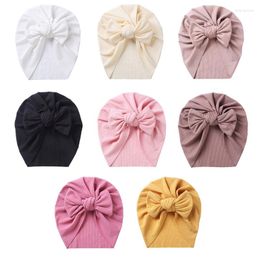 Accessoires pour cheveux 1pc bébé fille turban arc chapeaux respirant chapeau coiffe avec couleur pure confort bonnet peau amicale lavage à la main tête née