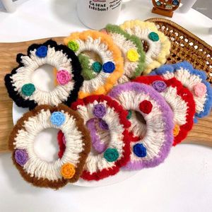 Accessoires de cheveux 1pc style mignon pour filles bandeau boutique laine tissée à la main grandes boucles fleurs colorées