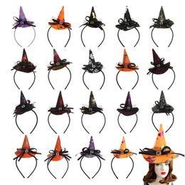 Accesorios para el cabello 1Pc Festival Skull Headband Cosplay Calabaza Bruja Sombrero Decoración Headwear Party Hairband Halloween Performance Props 220909