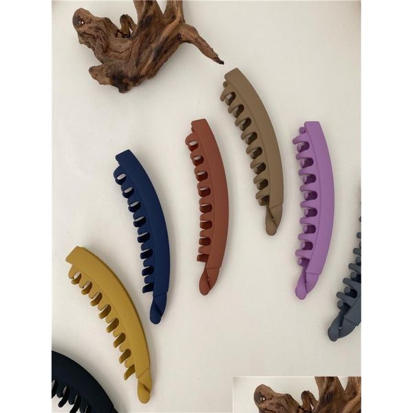 Accessoires de cheveux 1pc Frosted Banana Clip Clamp Korean Haire Hairpin Ponytail Happender Clips Clips Femme Headwear Factory Expert 3839523 Drop de Otqql