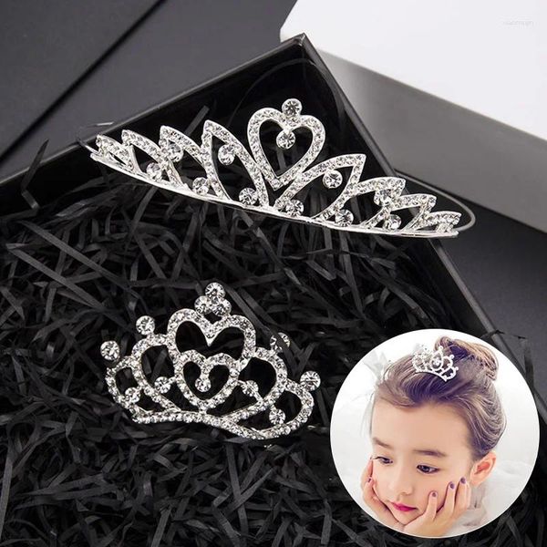 Accesorios para el cabello, 1 pieza, diadema de corona con diamantes de imitación de princesa, corona nupcial brillante, peine para niñas y niños, regalos de joyería para fiesta y boda