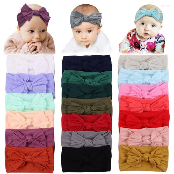 Accessoires de cheveux 1PC bandeau élastique doux pour bébé fille Twist Bow bande de coton né larges bandes de Turban