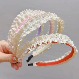 Accesorios para el cabello, 1 unidad, banda de borde ancho, perlas de imitación, diadema de encaje de ganchillo para niñas, bandas para la cabeza elegantes para diademas para adolescentes