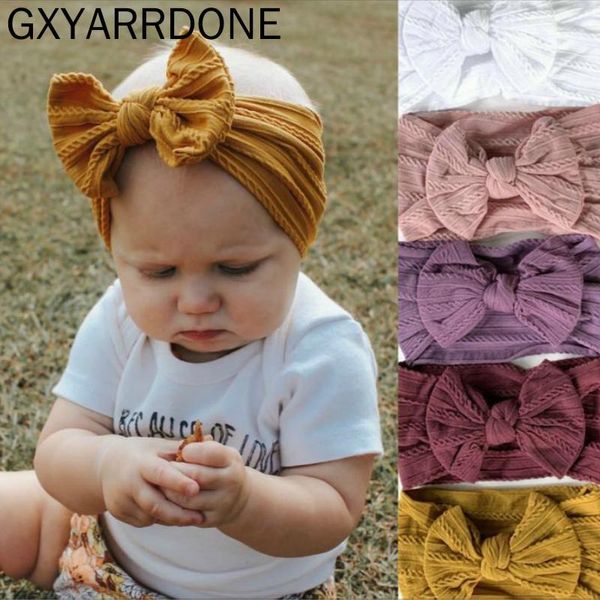 Accesorios para el cabello, 1 Uds., 24 colores a elegir, diadema para bebé, niñas, anudadas trenzadas, bordes de nailon, banda con lazo, diademas con lazo para niña