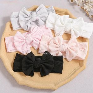 Accessoires pour cheveux 1 pièce, bandeau doux pour bébé, grand nœud papillon, bande élastique à la mode, Turban en dentelle respirant pour fille, large nœud