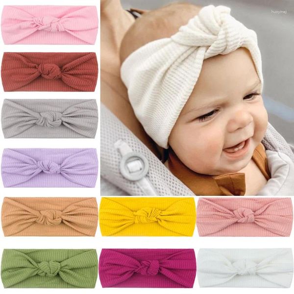 Accessoires de cheveux 1PCS Born Baby Bandeau pour GirlsChildren Turban Band Filles Solide Noeuds Bandeaux Infantile Enfants Chapeaux