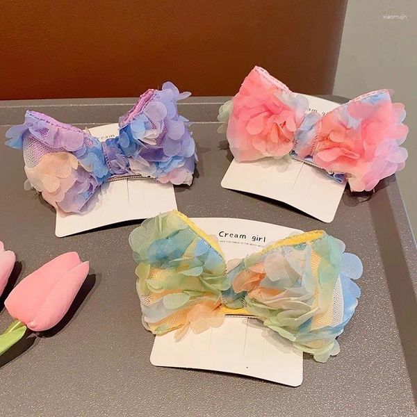 Accesorios para el cabello 1 Unids Moda Flores Coloridas Bowknot Horquillas Barrettes Diadema Para Mujeres Chica Temperamento Bebé Clip Tocado Al Por Mayor