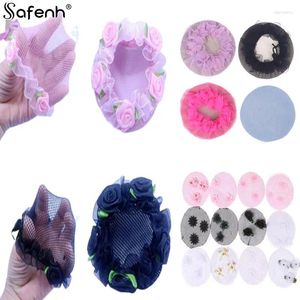 Accessoires pour cheveux 1 pièces filles mignon Kawaii fleur dentelle réutilisable chignon filets pour danseurs enfants filet couverture Ballet Dancewear