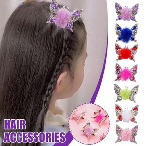 Accesorios para el cabello, 1 Uds., Clip de flequillo coreano que moverá la horquilla de mariposa de simulación para niña, tocado con diamantes de imitación, soporte de pico de pato