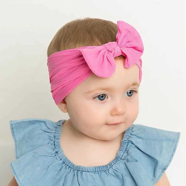 Accessoires de cheveux 1PCS NOUVEAU COTTON SOLID Baby Band Band pour filles Kid Wide Bow Knot Turban Elastic Bands Coiffures MAIN MAIN