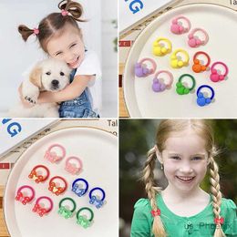 Accessoires de cheveux 2/10 PCS / Box Nouveaux enfants mignons Cartoon Flower Scrunchies Rubbers Bands Baby Girls Sweet Hair Bands Kids Fashion Hair Accessoires