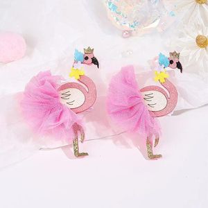 Accessoires de cheveux 2 / 4pcs princesse paillettes flamant clips pour enfants filles fleur oreilles moelleuses épingles à cheveux barrettes broderie papillon couvre-chef